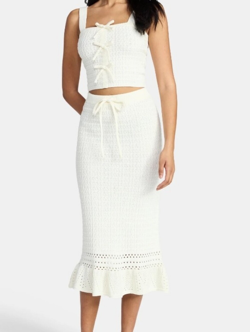 Madden NYC Women's Crochet Tank Top and Skirt Set, 2-Piece